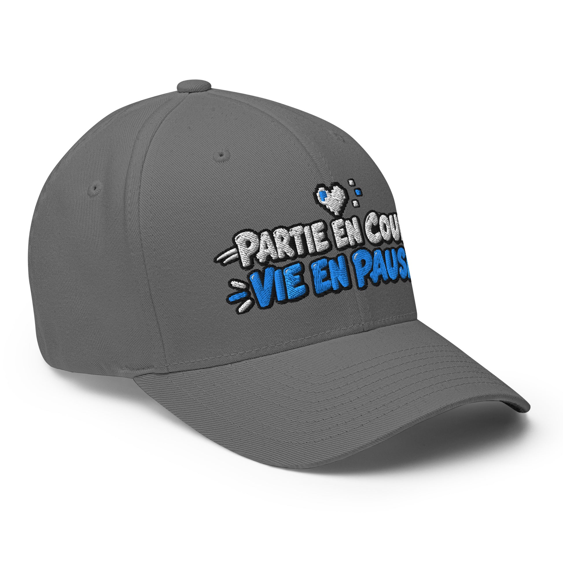 Casquette Casquette, brodée « Partie en cours, vie en pause », en Rouge, vue de trois quarts, image 57