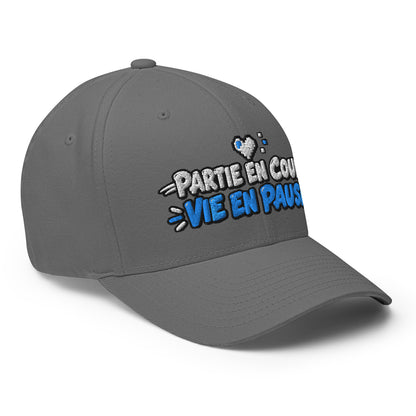 Casquette Casquette, brodée « Partie en cours, vie en pause », en Rouge, vue de trois quarts, image 57