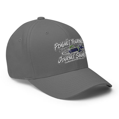 Casquette Casquette, brodée « Poignée tournée, journée sauvée », en Rouge, vue de trois quarts, image 57
