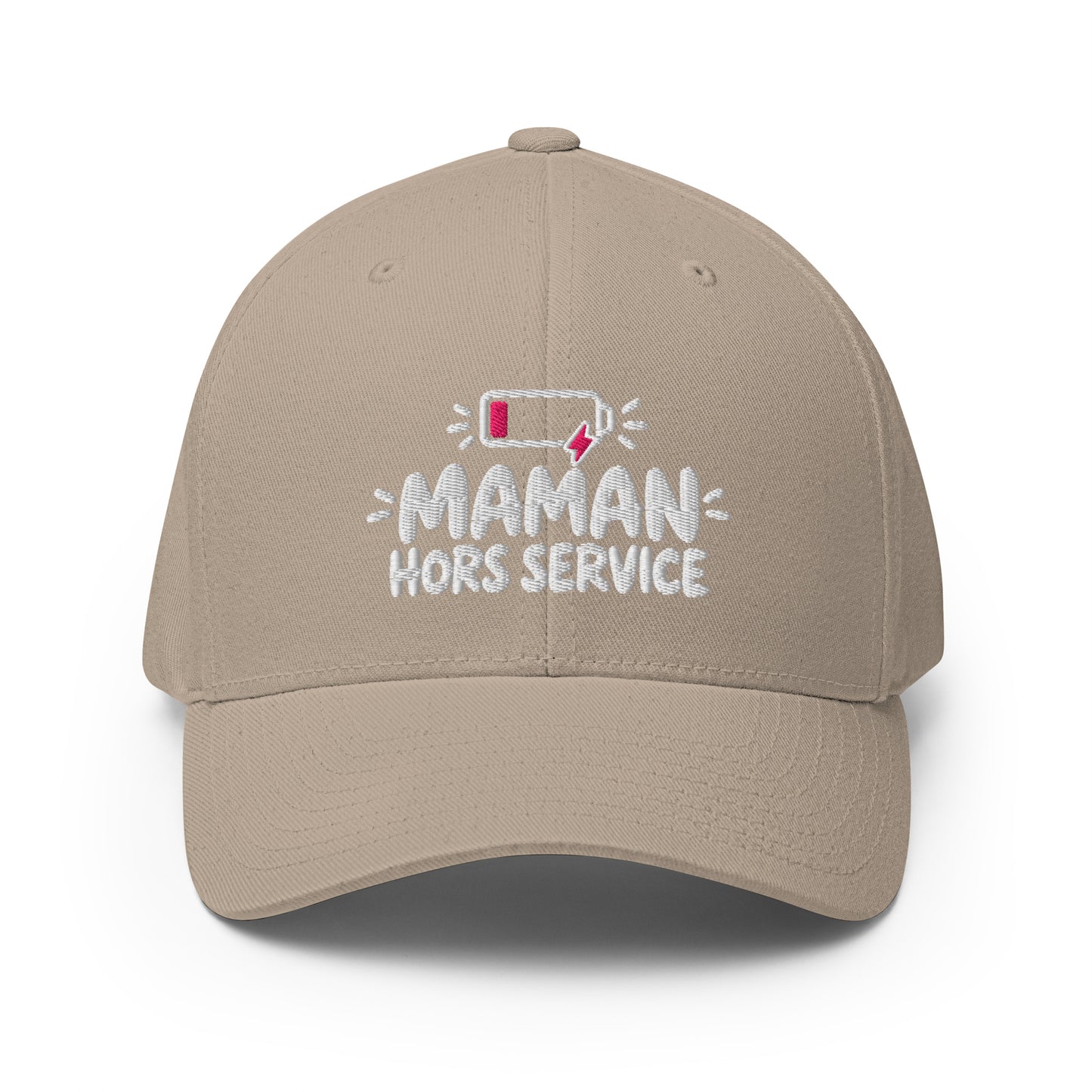 Casquette Casquette, brodée « Maman hors service », en Rouge, vue de face, image 2
