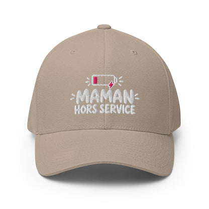 Casquette Casquette, brodée « Maman hors service », en Rouge, vue de face, image 2