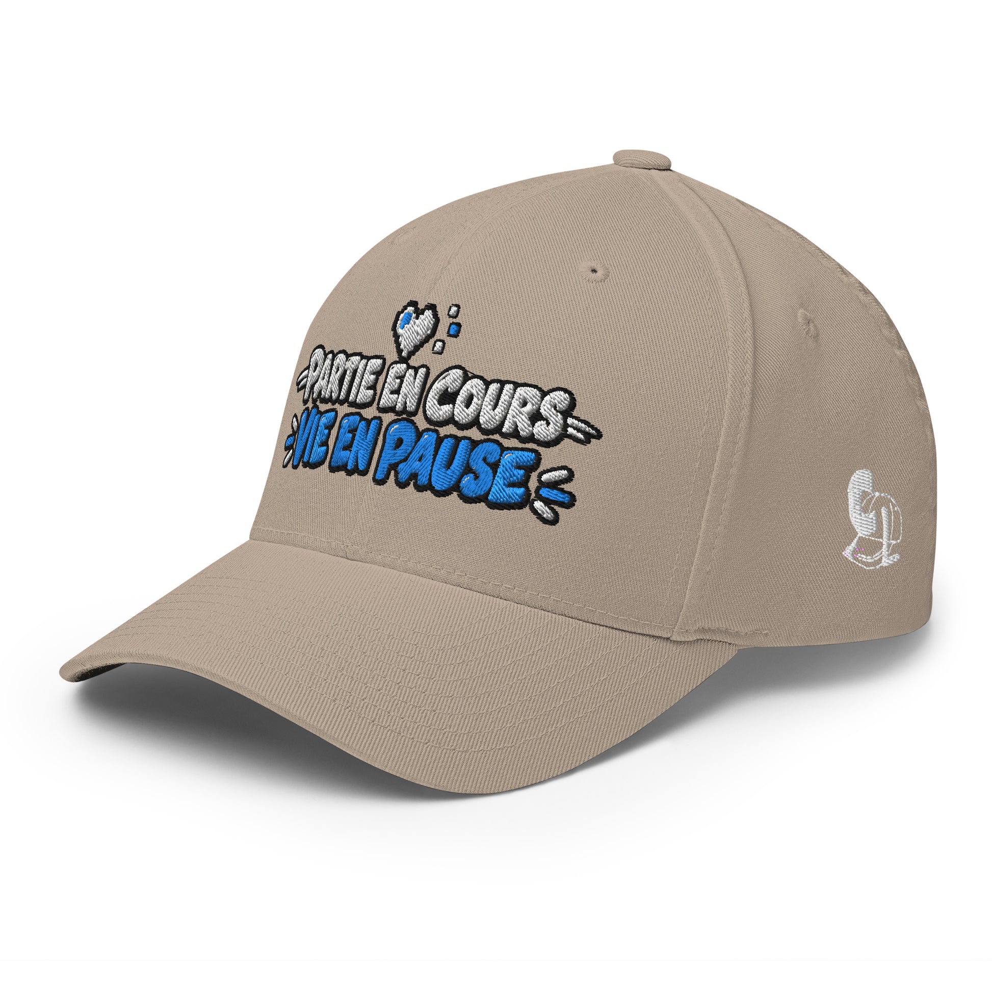 Casquette Casquette, brodée « Partie en cours, vie en pause », en Rouge, vue de trois quarts, image 60