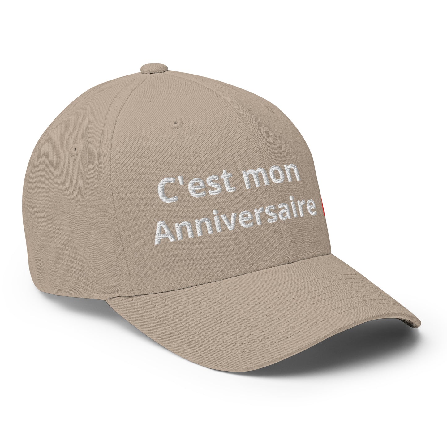 Casquette Baseball, brodée « C'est mon anniversaire », en Kaki, vue de trois quarts, image 54