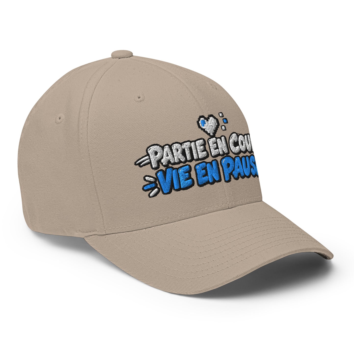 Casquette Casquette, brodée « Partie en cours, vie en pause », en Rouge, vue de trois quarts, image 62