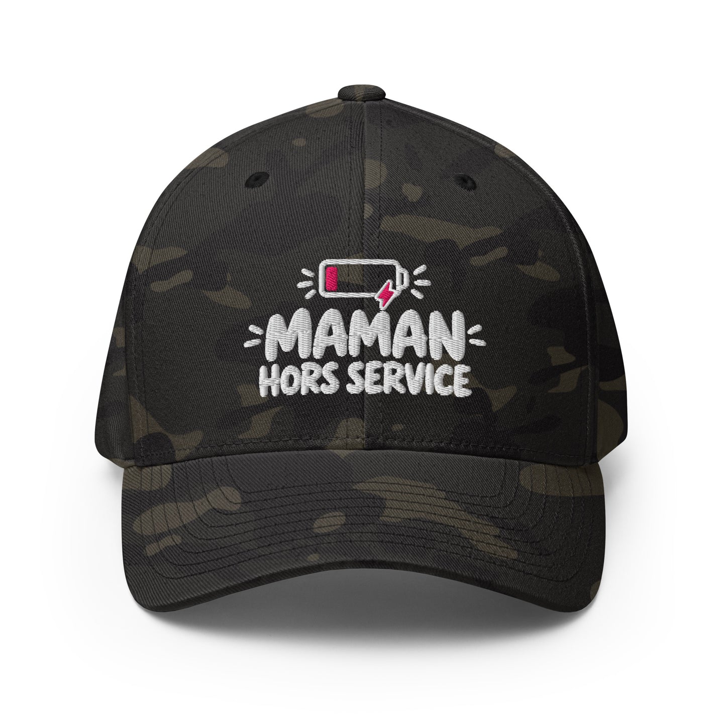 Casquette Casquette, brodée « Maman hors service », en Multicam Black, vue de face, image 7