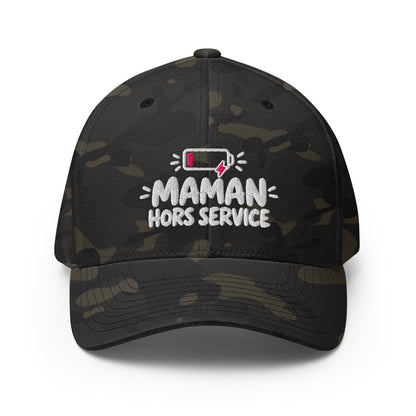 Casquette Casquette, brodée « Maman hors service », en Multicam Black, vue de face, image 7