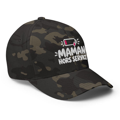 Casquette Casquette, brodée « Maman hors service », en Multicam Black, vue de trois quarts, image 16