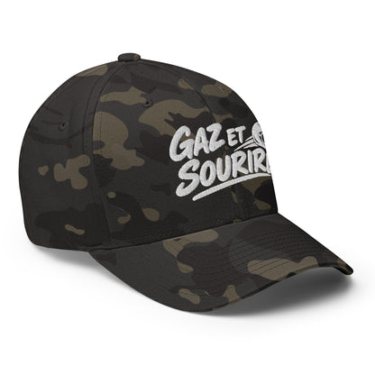 Casquette Casquette, brodée « Gaz et sourire », en Multicam Black, vue de trois quarts, image 16