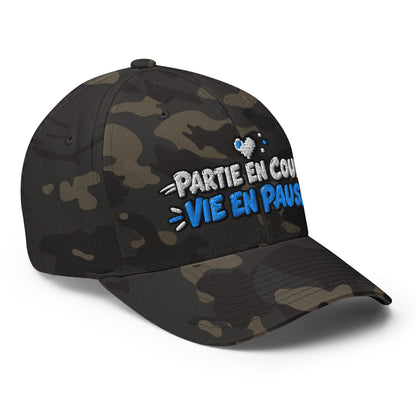 Casquette Casquette, brodée « Partie en cours, vie en pause », en Multicam Black, vue de trois quarts, image 17