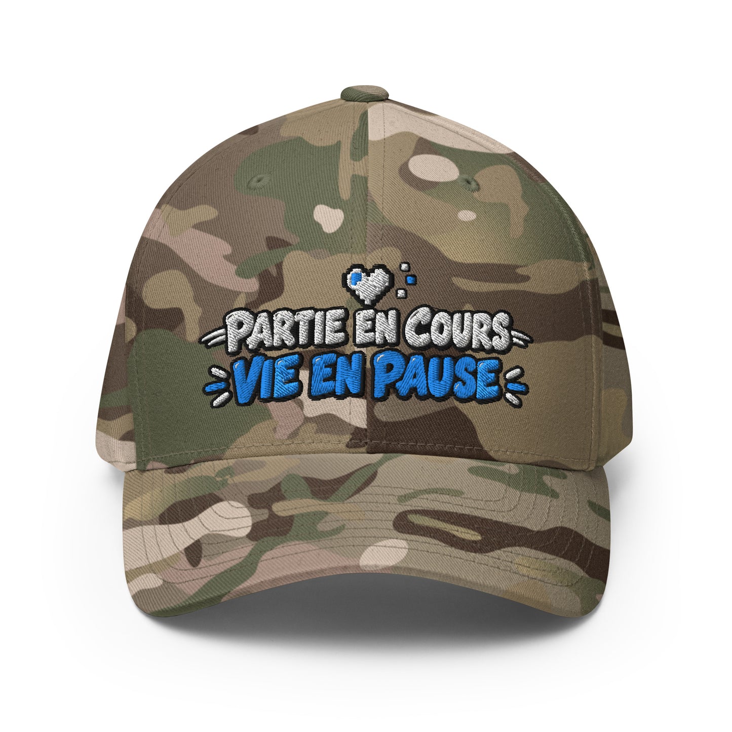 Casquette Casquette, brodée « Partie en cours, vie en pause », en Rouge, vue de face, image 4