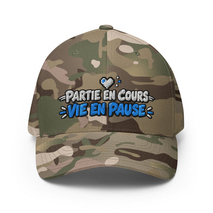 Casquette Casquette, brodée « Partie en cours, vie en pause », en Rouge, vue de face, image 4