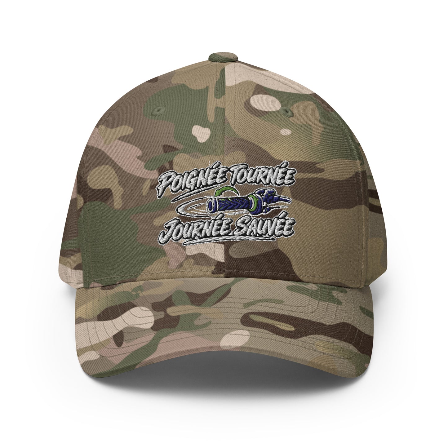 Casquette Casquette, brodée « Poignée tournée, journée sauvée », en Rouge, vue de face, image 47
