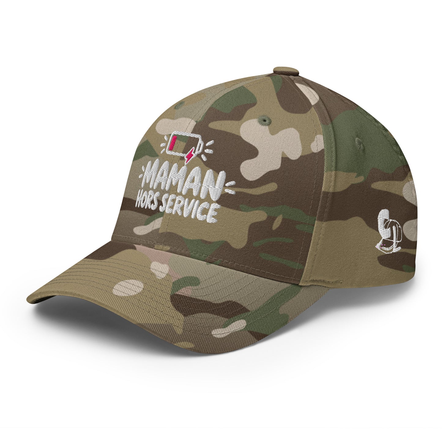 Casquette Casquette, brodée « Maman hors service », en Rouge, vue de trois quarts, image 49