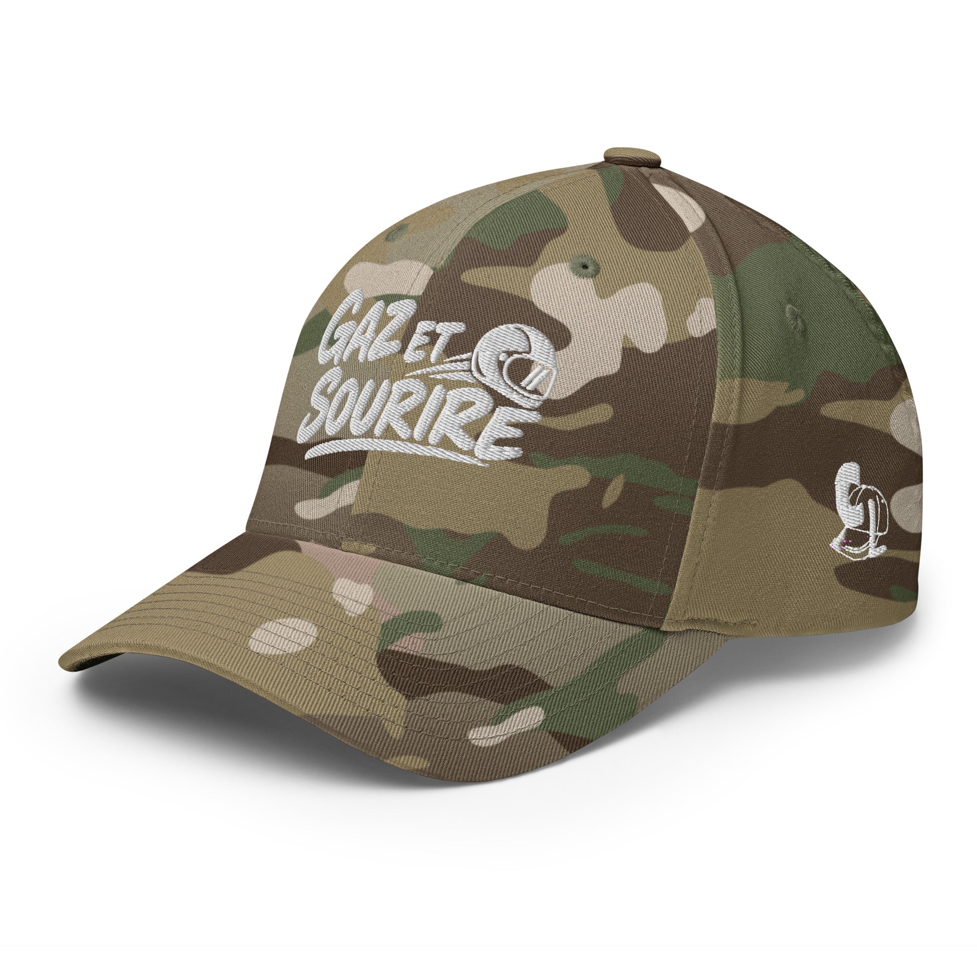 Casquette Casquette, brodée « Gaz et sourire », en Rouge, vue de trois quarts, image 49