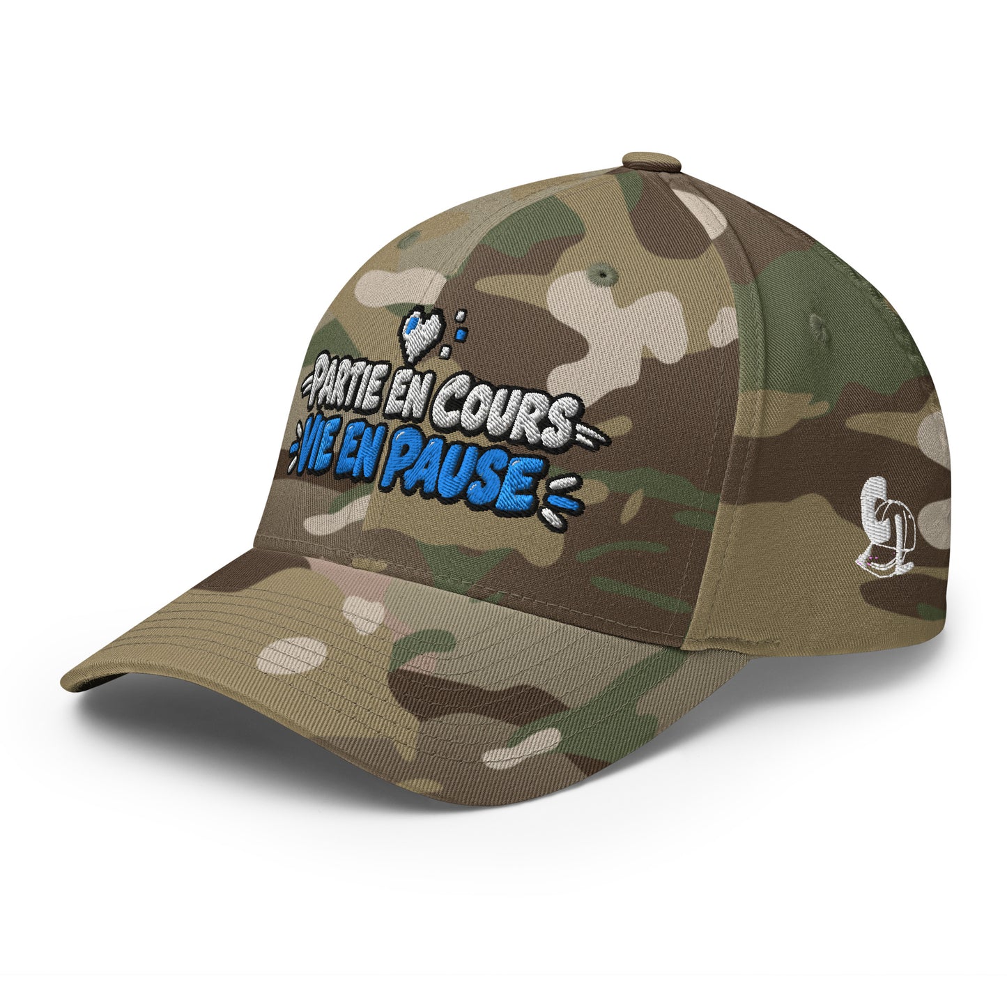 Casquette Casquette, brodée « Partie en cours, vie en pause », en Rouge, vue de trois quarts, image 50
