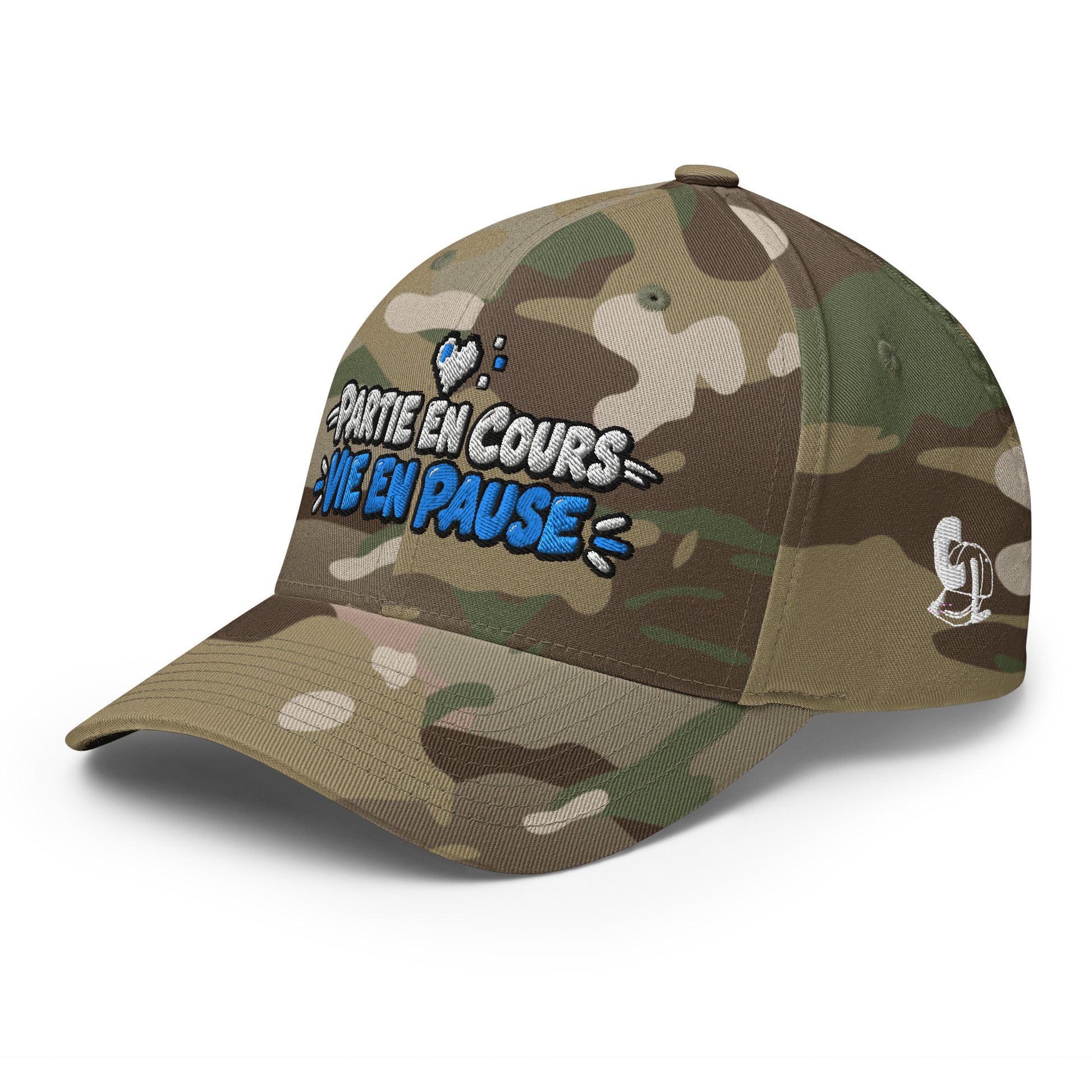 Casquette Casquette, brodée « Partie en cours, vie en pause », en Rouge, vue de trois quarts, image 50