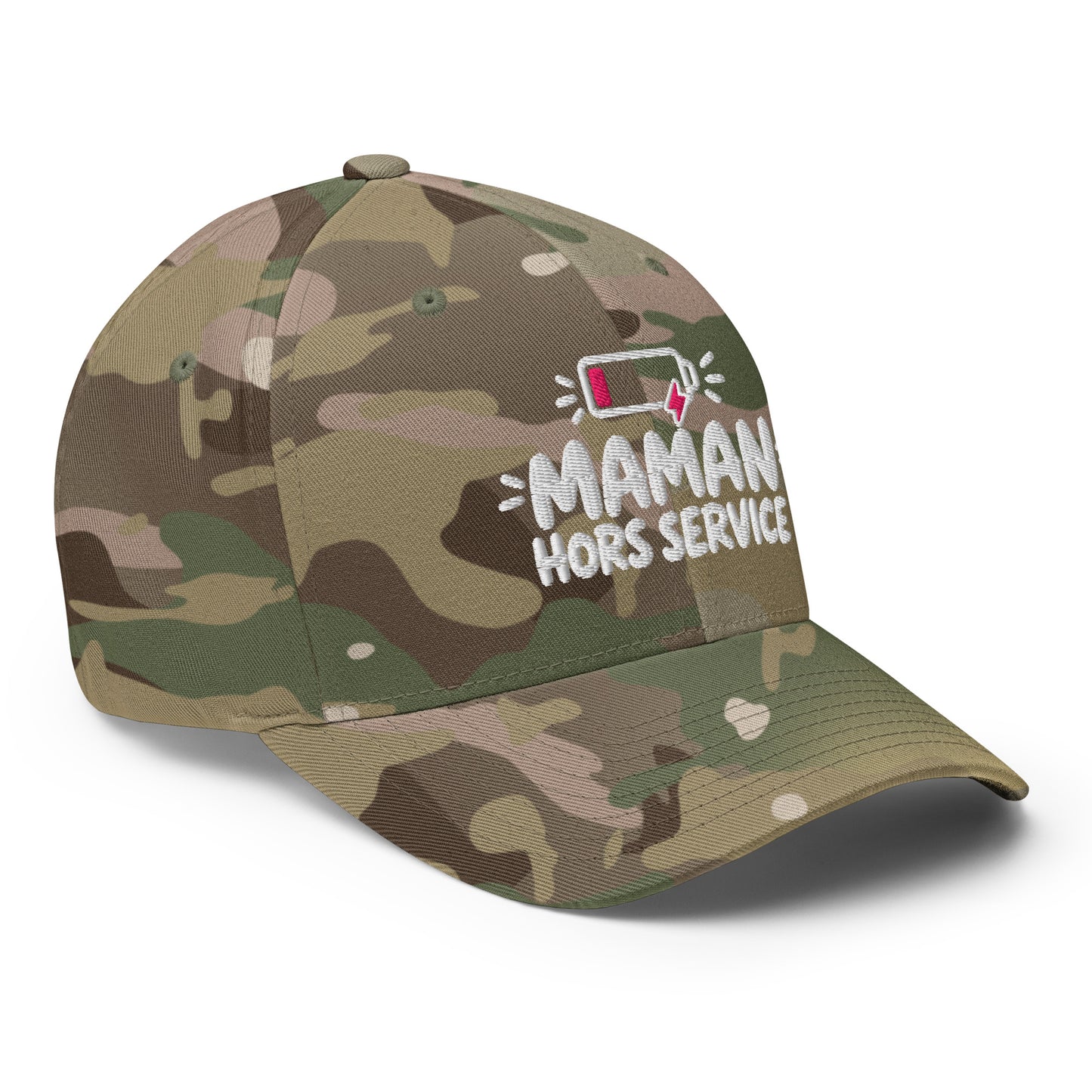 Casquette Casquette, brodée « Maman hors service », en Rouge, vue de trois quarts, image 51