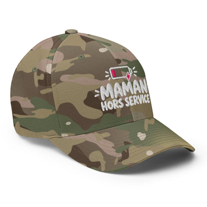 Casquette Casquette, brodée « Maman hors service », en Rouge, vue de trois quarts, image 51