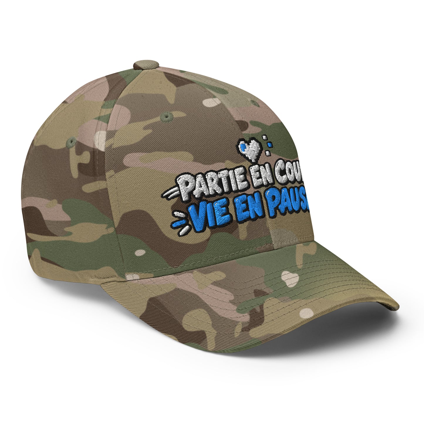 Casquette Casquette, brodée « Partie en cours, vie en pause », en Rouge, vue de trois quarts, image 52