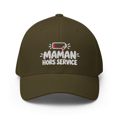 Casquette Casquette, brodée « Maman hors service », en Rouge, vue de face, image 10
