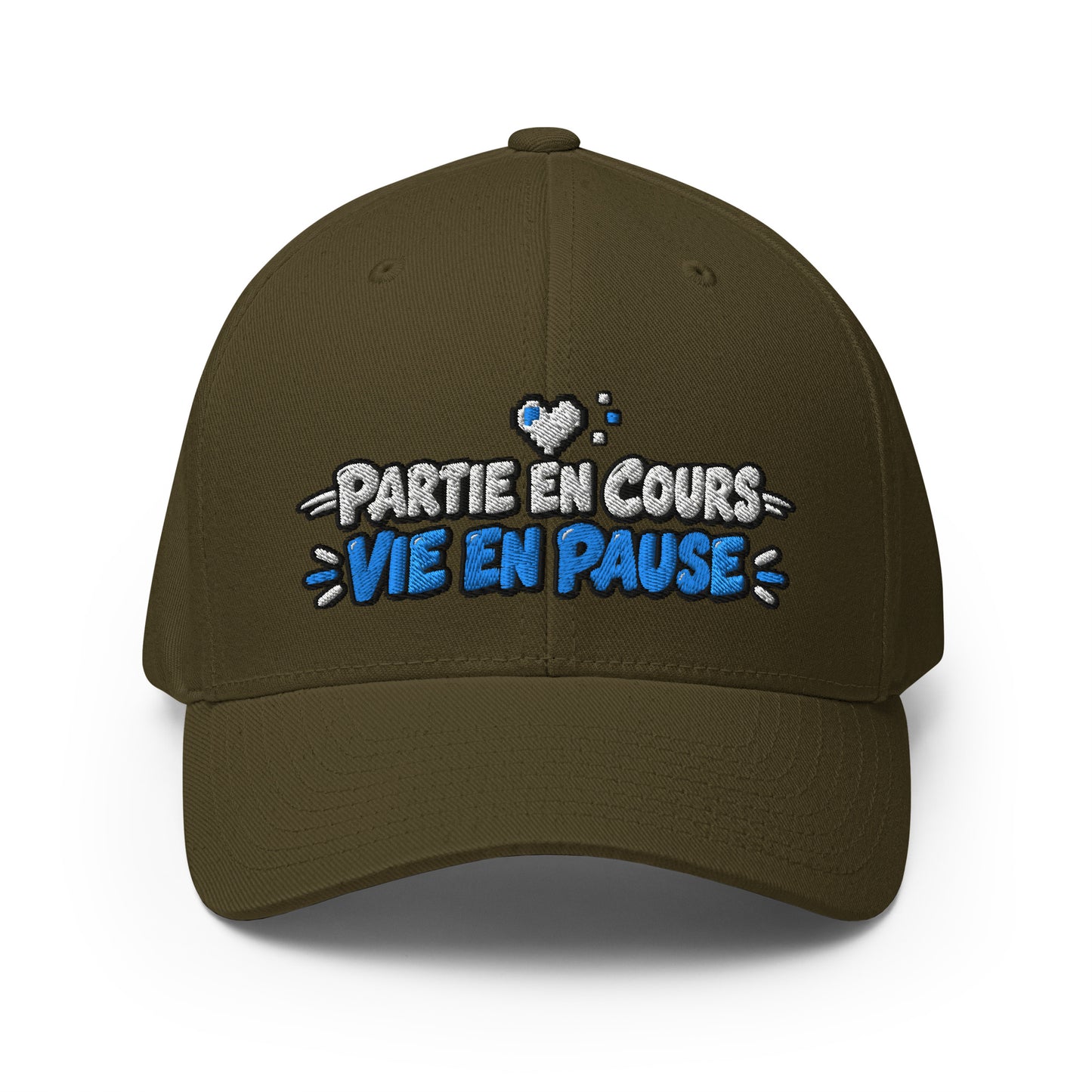 Casquette Casquette, brodée « Partie en cours, vie en pause », en Rouge, vue de face, image 9