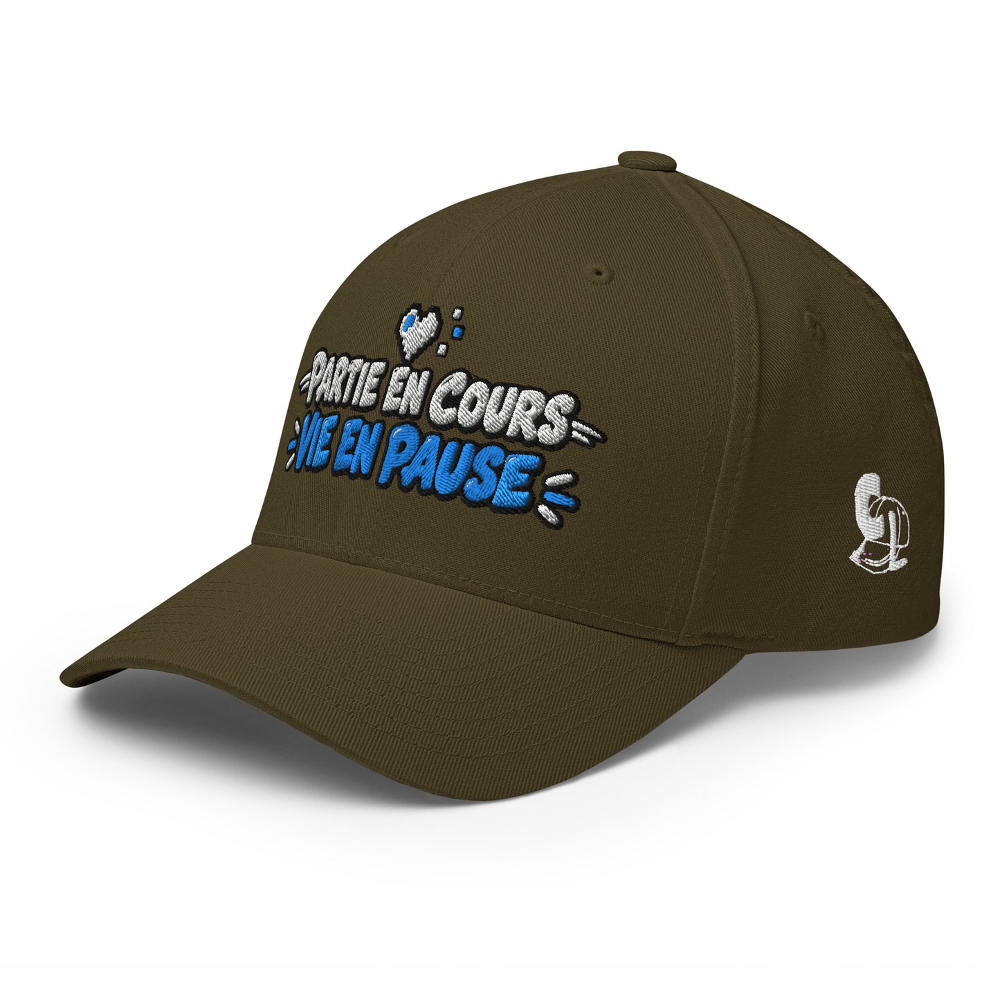 Casquette Casquette, brodée « Partie en cours, vie en pause », en Rouge, vue de trois quarts, image 40