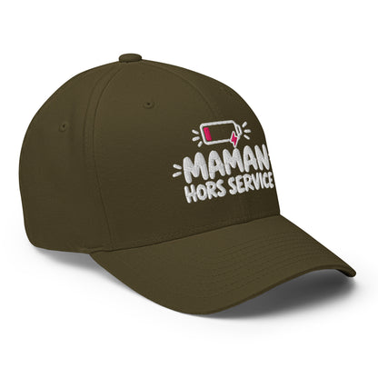 Casquette Casquette, brodée « Maman hors service », en Rouge, vue de trois quarts, image 40