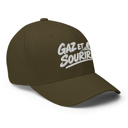 Casquette Casquette, brodée « Gaz et sourire », en Rouge, vue de trois quarts, image 41