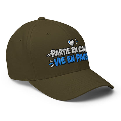 Casquette Casquette, brodée « Partie en cours, vie en pause », en Rouge, vue de trois quarts, image 42
