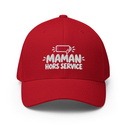 Casquette Casquette, brodée « Maman hors service », en Rouge, vue de face, image 4