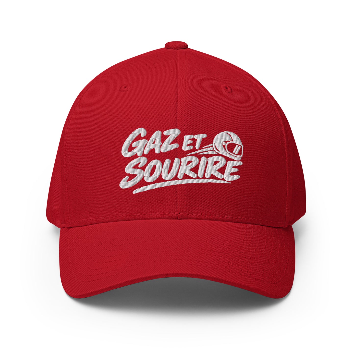 Casquette Casquette, brodée « Gaz et sourire », en Rouge, vue de face, image 2
