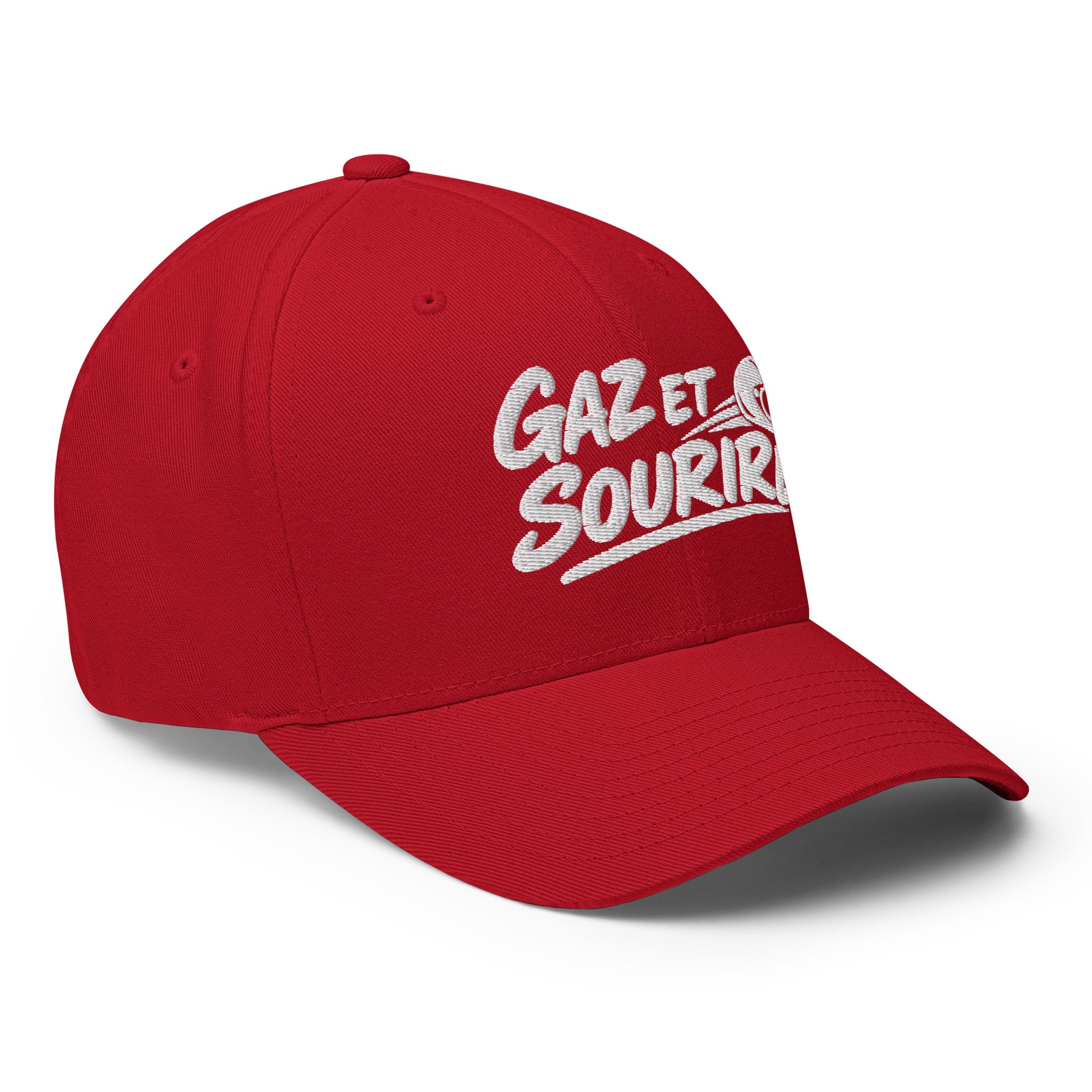 Casquette Casquette, brodée « Gaz et sourire », en Rouge, vue de trois quarts, image 36