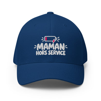 Casquette Casquette, brodée « Maman hors service », en Bleu Roi, vue de face, image 8