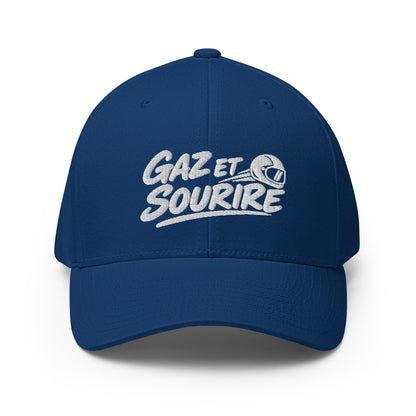 Casquette Casquette, brodée « Gaz et sourire », en Bleu Roi, vue de face, image 3