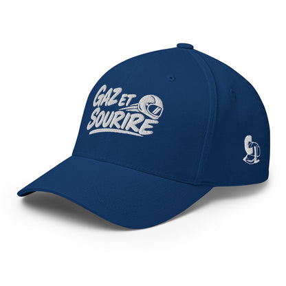 Casquette Casquette, brodée « Gaz et sourire », en Bleu Roi, vue de trois quarts, image 29