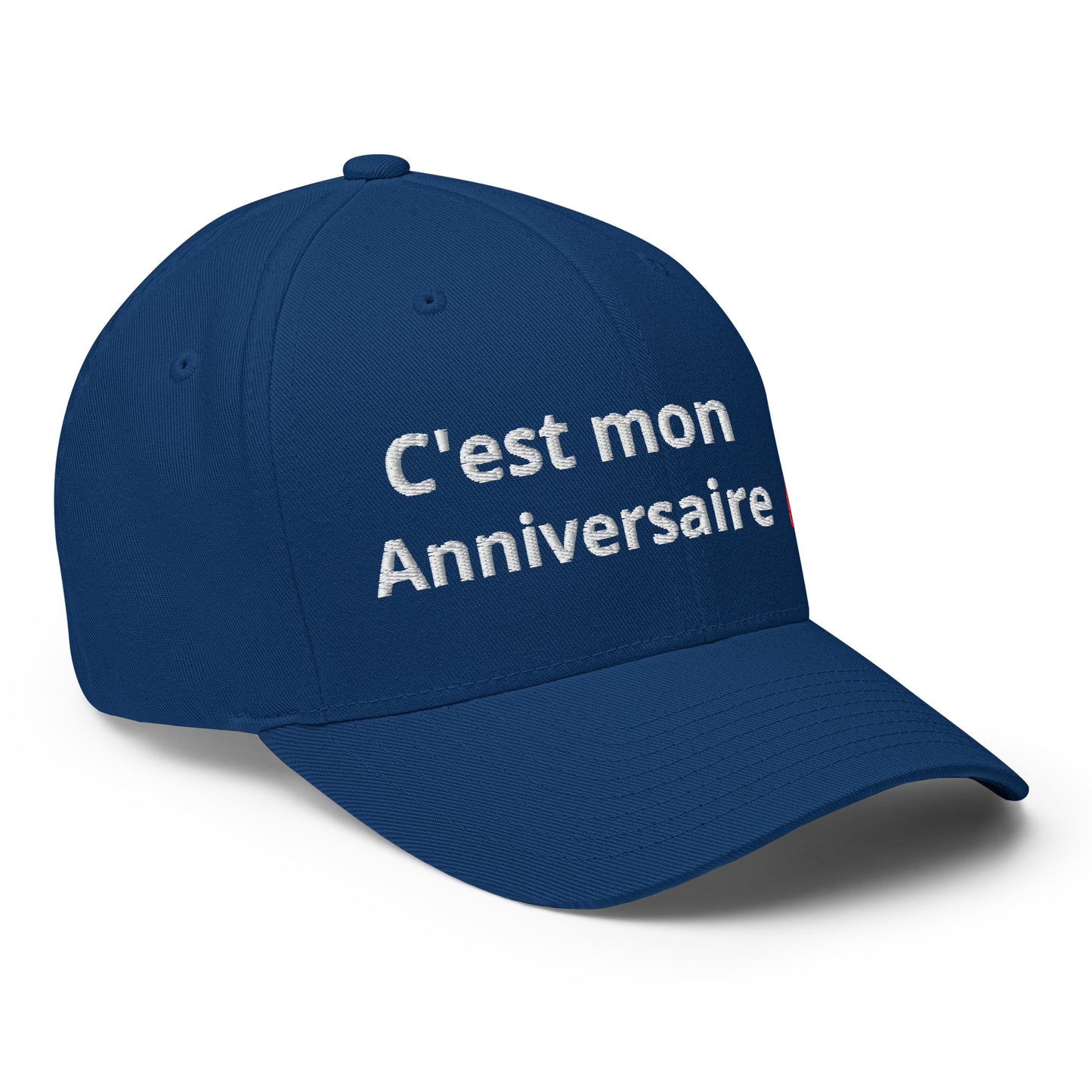 Casquette Baseball, brodée « C'est mon anniversaire », en Bleu Roi, vue de trois quarts, image 27