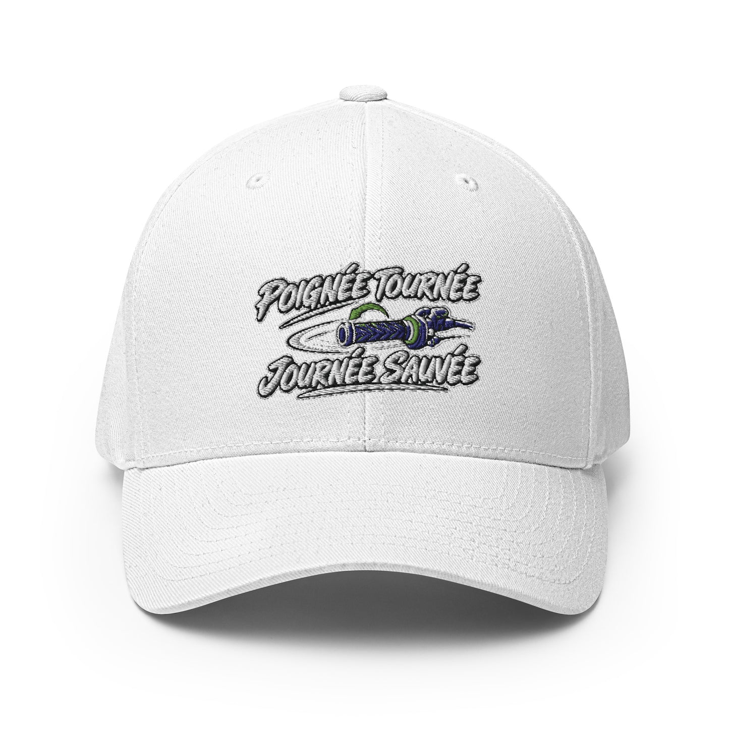 Casquette Casquette, brodée « Poignée tournée, journée sauvée », en Rouge, vue de face, image 6
