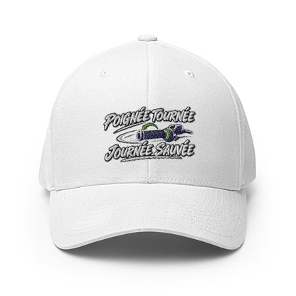 Casquette Casquette, brodée « Poignée tournée, journée sauvée », en Rouge, vue de face, image 6