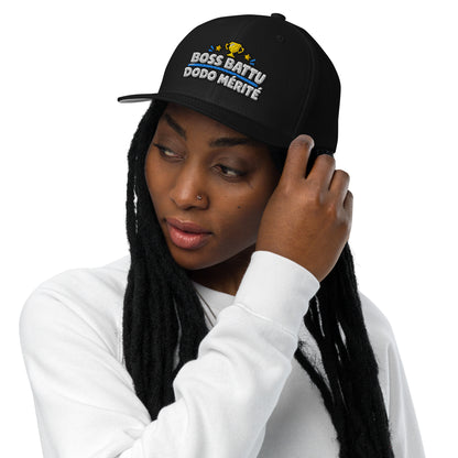 Casquette Casquette, brodée « Boss battu, Dodo mérité », vue de face, image 3