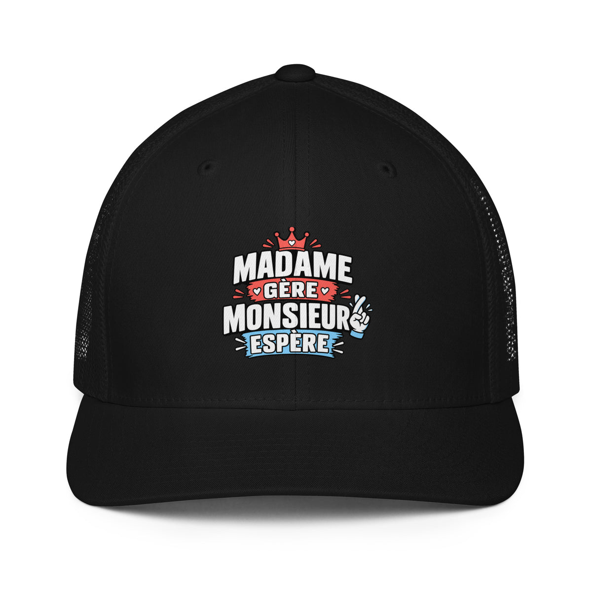 Casquette Casquette, brodée « Madame gère, monsieur espère », vue de face, image 5
