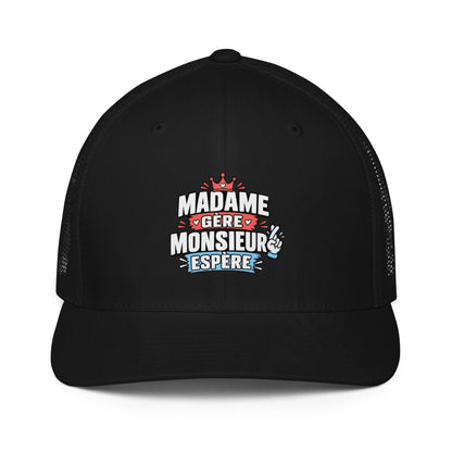 Casquette Casquette, brodée « Madame gère, monsieur espère », vue de face, image 5