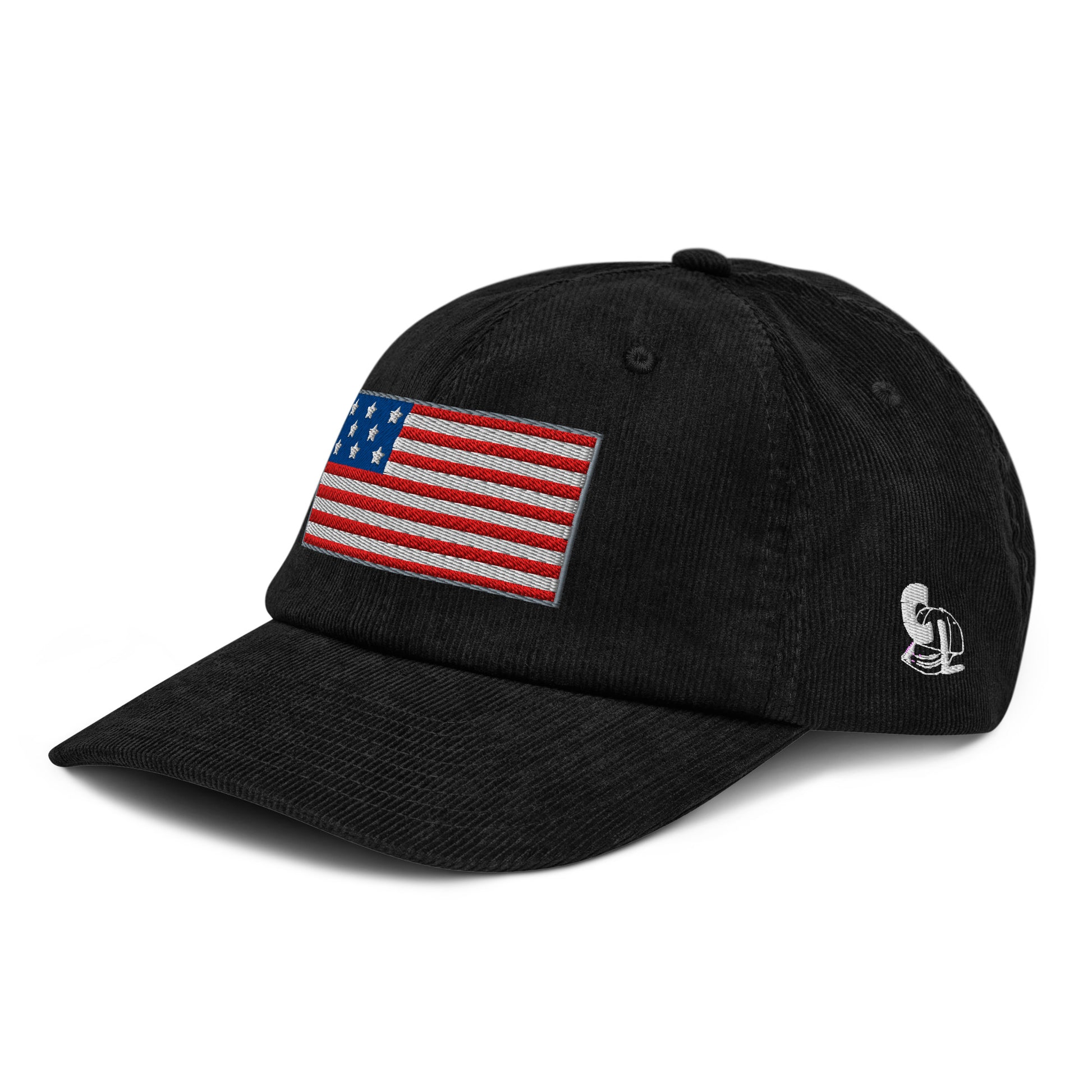 Casquette Casquette, brodée « Drapeau Américain USA », en Noir, vue de trois quarts, image 4