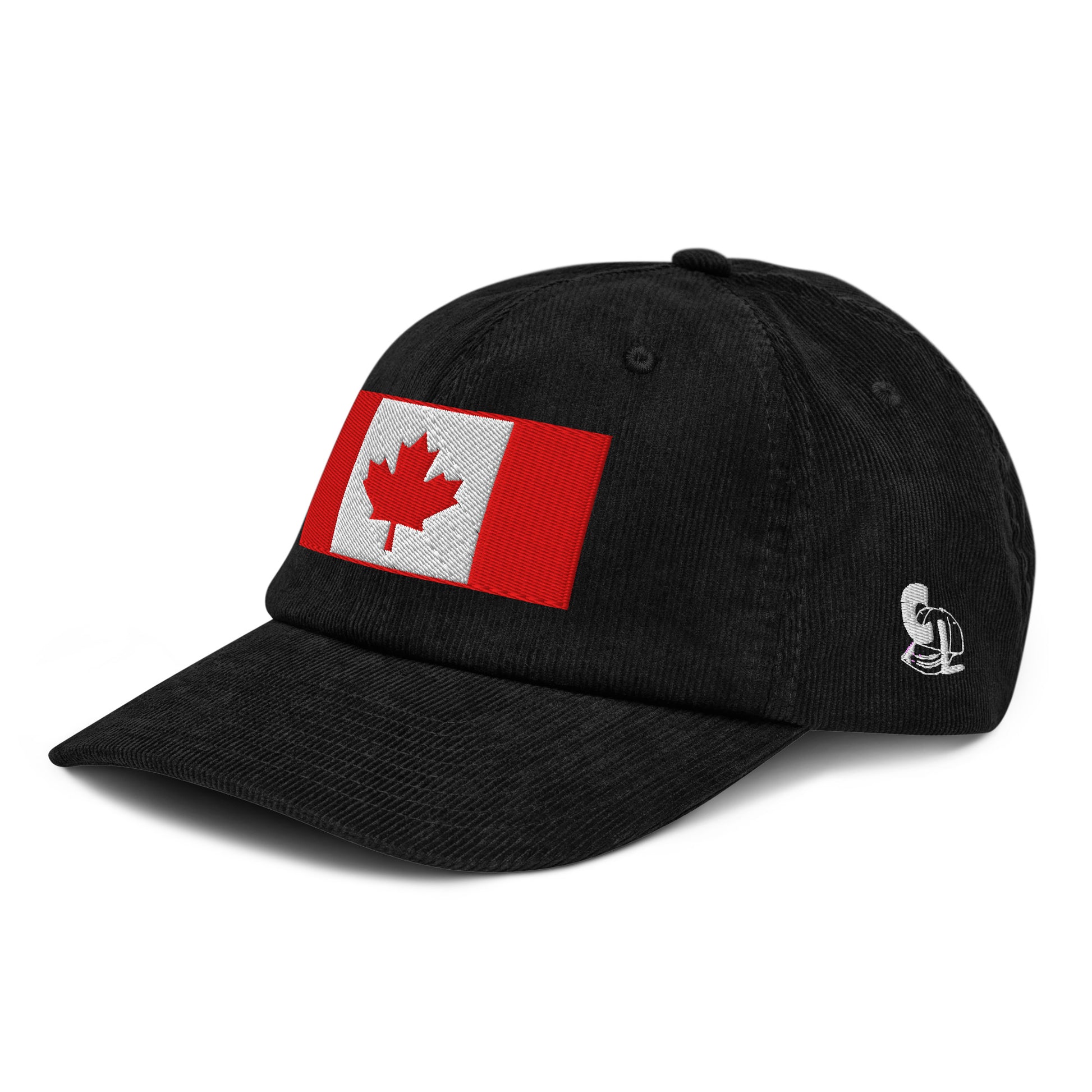 Casquette Casquette, brodée « Drapeau du Canada », en Noir, vue de trois quarts