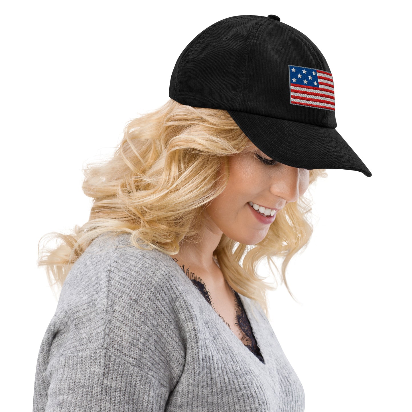Casquette Casquette, brodée « Drapeau Américain USA », en Noir, vue de trois quarts, image 8