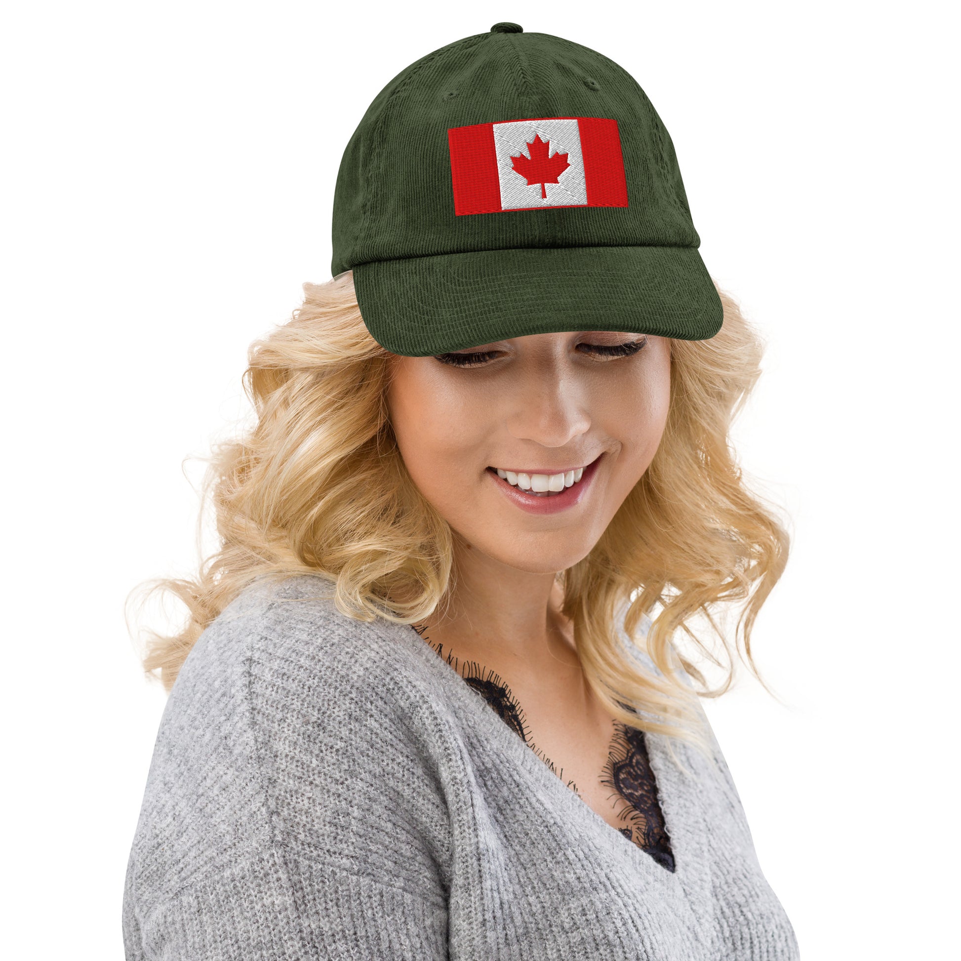 Casquette Casquette, brodée « Drapeau du Canada », en Dark Olive, vue de face, image 27