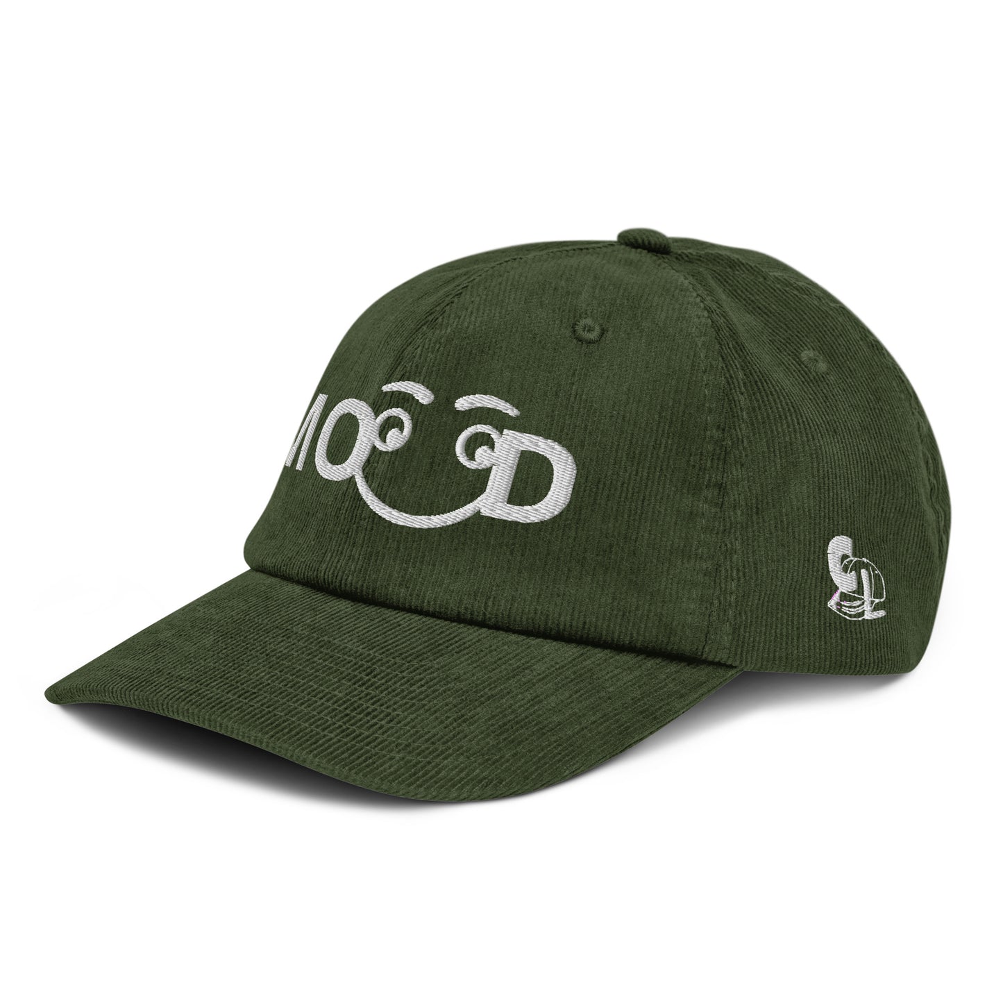 Casquette Casquette, brodée « MOOD », en Dark Olive, vue de trois quarts, image 2