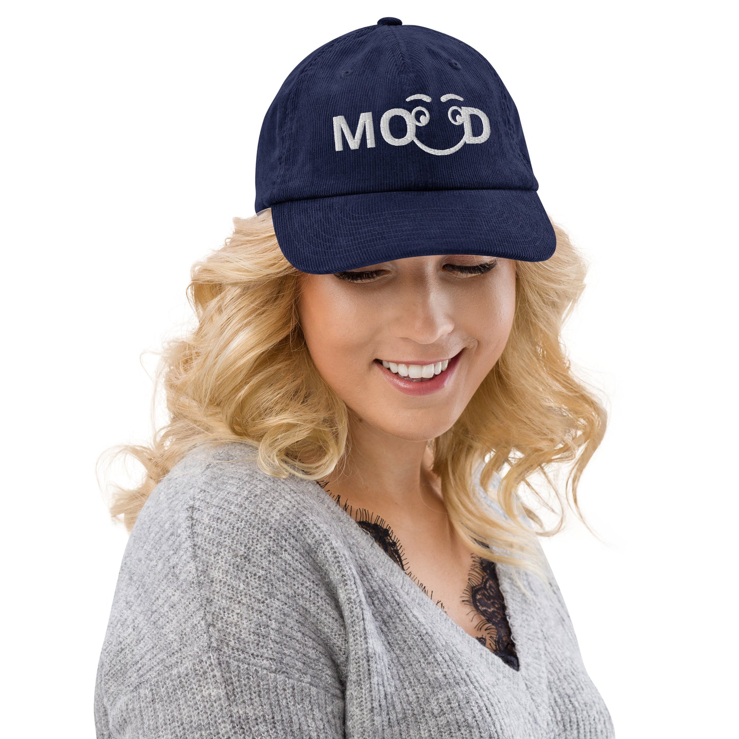 Casquette Casquette, brodée « MOOD », en Oxford Navy, vue de face, image 18