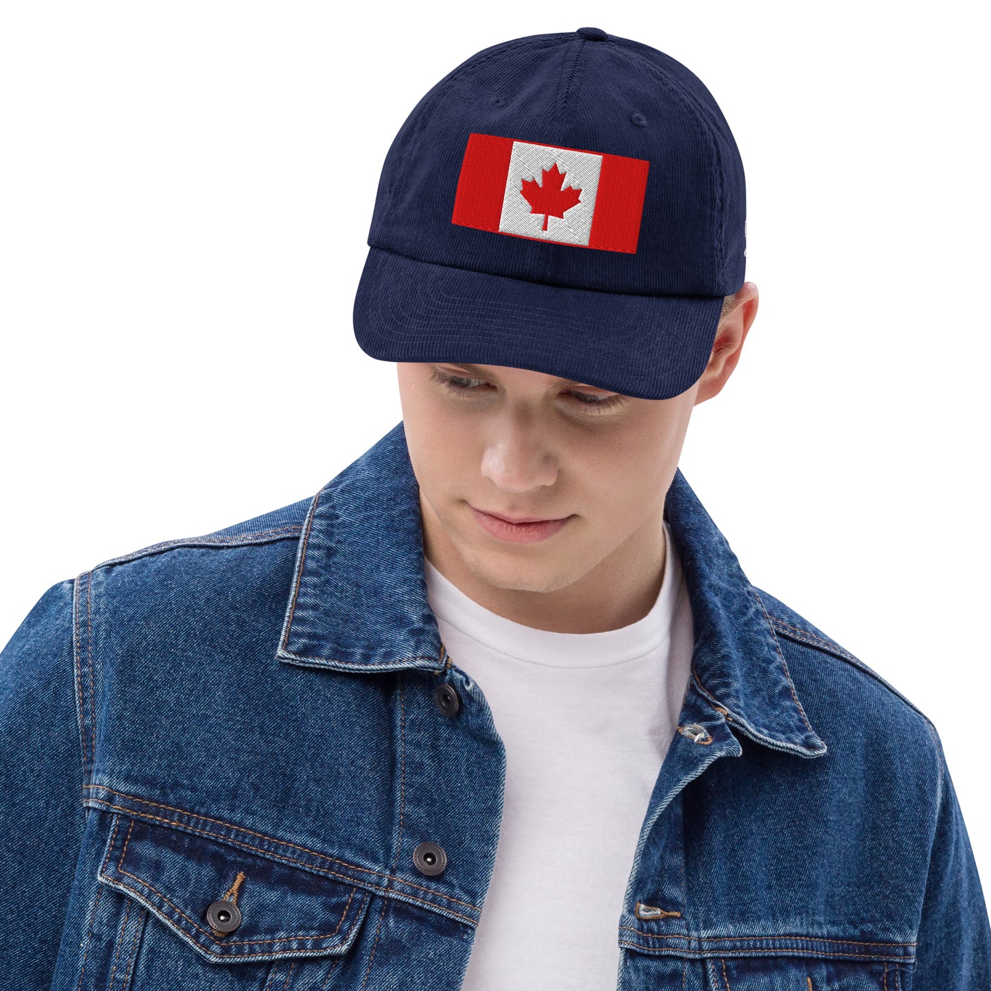 Casquette Casquette, brodée « Drapeau du Canada », en Oxford Navy, vue de face, image 17