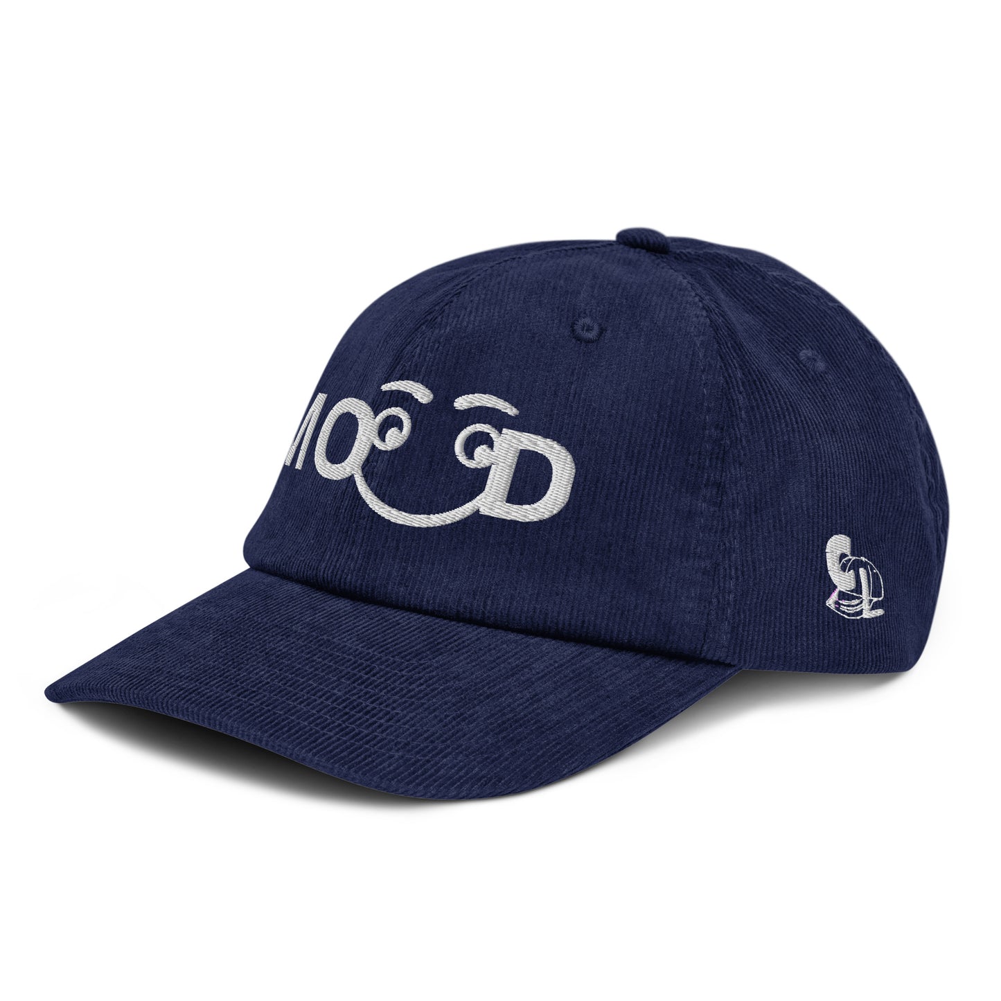 Casquette Casquette, brodée « MOOD », en Oxford Navy, vue de trois quarts, image 3