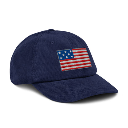 Casquette Casquette, brodée « Drapeau Américain USA », en Oxford Navy, vue de trois quarts, image 22